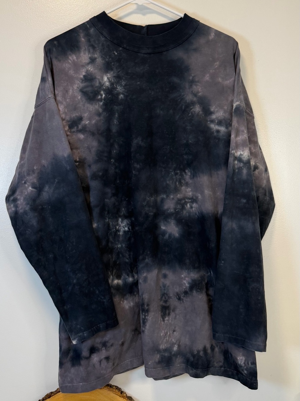 We‎ The Free Tie Dye Oversized Long Sleeve T-Shirt Black & Purple Women’s Large